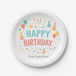 Personalized Custom Happy Birthday Party Plates ペーパープレート