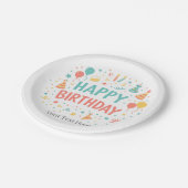 Personalized Custom Happy Birthday Party Plates ペーパープレート (アングル)