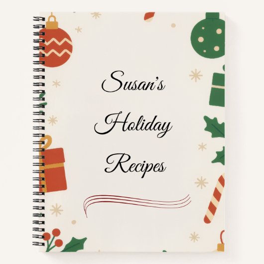 Personalized Custom Holiday Recipe Book Gift ノートブック (正面)
