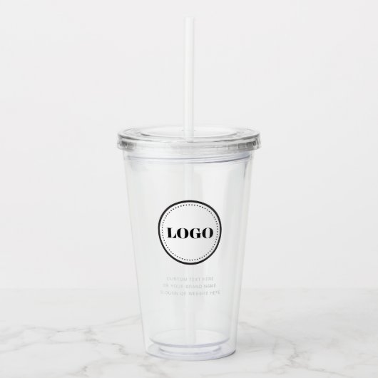 Personalized Custom Logo with Straw No Minimum アクリルタンブラー (正面)