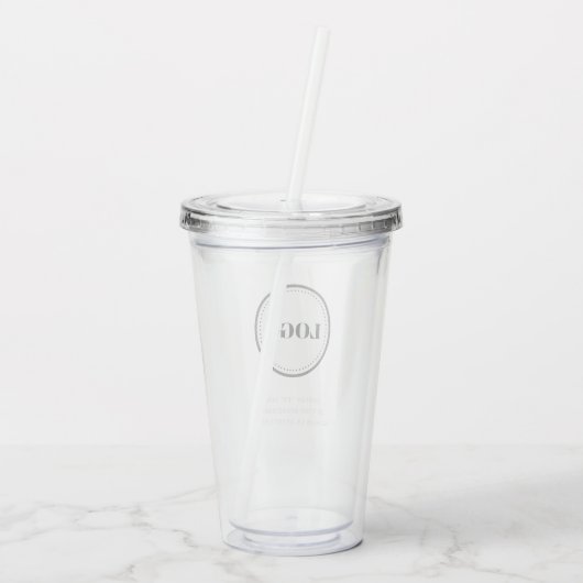 Personalized Custom Logo with Straw No Minimum アクリルタンブラー (裏面)
