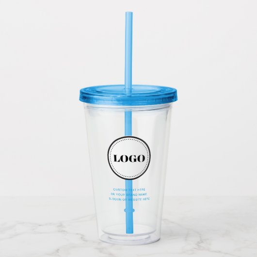 Personalized Custom Logo with Straw No Minimum アクリルタンブラー (正面)