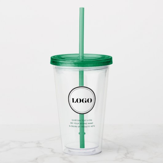 Personalized Custom Logo with Straw No Minimum アクリルタンブラー (正面)