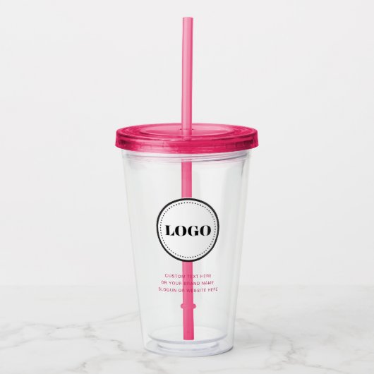Personalized Custom Logo with Straw No Minimum アクリルタンブラー (正面)