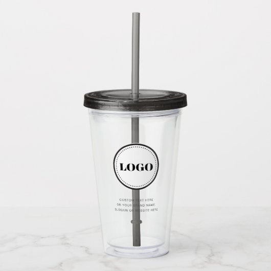 Personalized Custom Logo with Straw No Minimum アクリルタンブラー (正面)