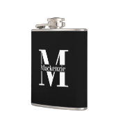 Personalized Custom Made Monogrammed Black フラスク (左)