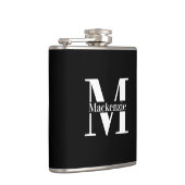 Personalized Custom Made Monogrammed Black フラスク (右)