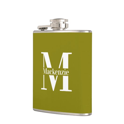 Personalized Custom Made Monogrammed Green フラスク (左)
