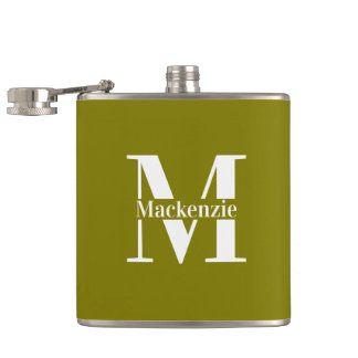 Personalized Custom Made Monogrammed Green フラスク