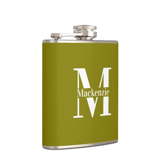 Personalized Custom Made Monogrammed Green フラスク (右)