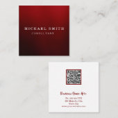 Personalized Custom Minimalist Modern QR Code Logo スクエア名刺 (正面/裏面)