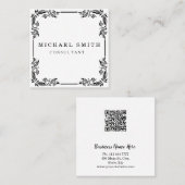 Personalized Custom Minimalist Modern QR Code Logo スクエア名刺 (正面/裏面)