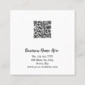 Personalized Custom Minimalist Modern QR Code Logo スクエア名刺 (裏面)