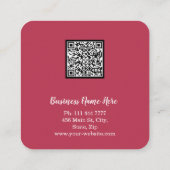 Personalized Custom Minimalist Modern QR Code Logo スクエア名刺 (裏面)