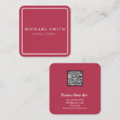 Personalized Custom Minimalist Modern QR Code Logo スクエア名刺 (正面/裏面)