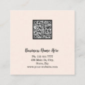 Personalized Custom Minimalist Modern QR Code Logo スクエア名刺 (裏面)
