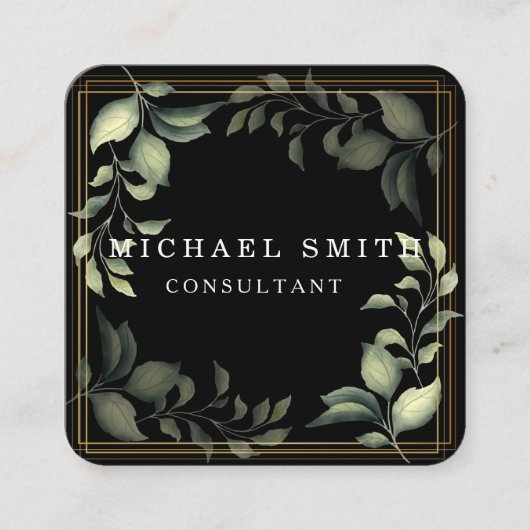 Personalized Custom Minimalist Modern QR Code Logo スクエア名刺 (正面)