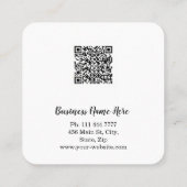 Personalized Custom Minimalist Modern QR Code Logo スクエア名刺 (裏面)