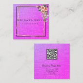 Personalized Custom Minimalist Modern QR Code Logo スクエア名刺 (正面/裏面)