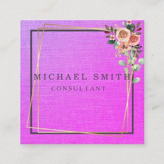 Personalized Custom Minimalist Modern QR Code Logo スクエア名刺 (正面)