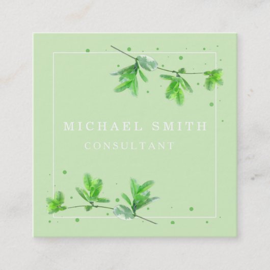 Personalized Custom Minimalist Modern QR Code Logo スクエア名刺 (正面)