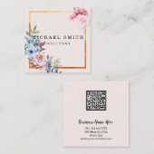 Personalized Custom Minimalist Modern QR Code Logo スクエア名刺 (正面/裏面)