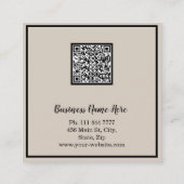 Personalized Custom Minimalist Modern QR Code Logo スクエア名刺 (裏面)