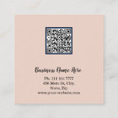 Personalized Custom Minimalist Modern QR Code Logo スクエア名刺 (裏面)
