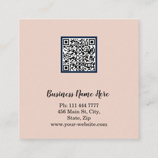 Personalized Custom Minimalist Modern QR Code Logo スクエア名刺 (裏面)