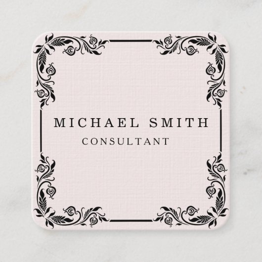 Personalized Custom Minimalist Modern QR Code Logo スクエア名刺 (正面)