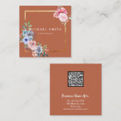 Personalized Custom Minimalist Modern QR Code Logo スクエア名刺 (正面/裏面)