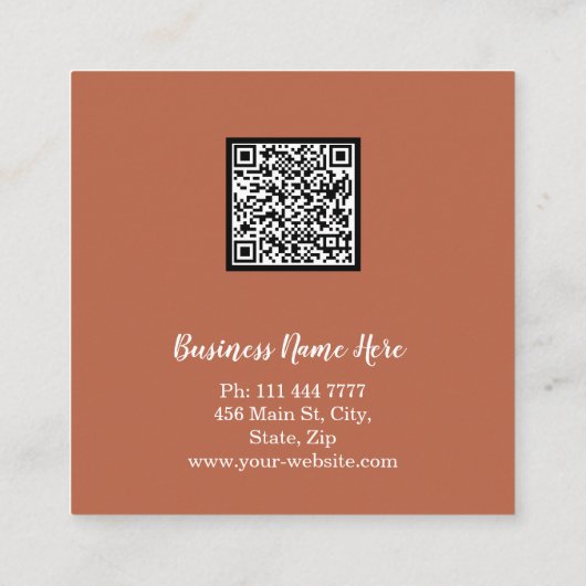 Personalized Custom Minimalist Modern QR Code Logo スクエア名刺 (裏面)