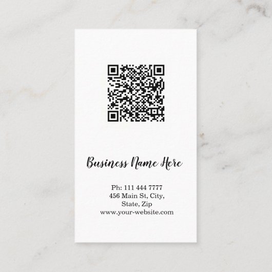 Personalized Custom Minimalist Modern QR Code Logo 名刺 (裏面)