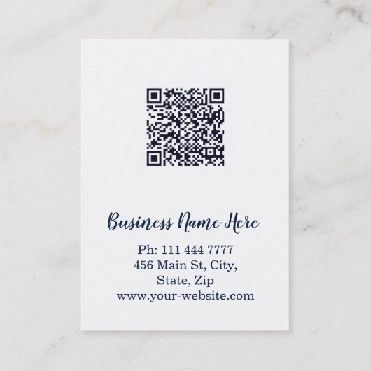 Personalized Custom Minimalist Modern QR Code Logo 名刺 (裏面)