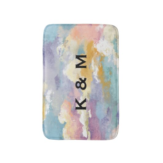 Personalized Custom Monogrammed Colorful  バスマット (正面縦)