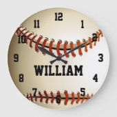 Personalized Custom Name Baseball Large Clock ラージ壁時計 (正面)