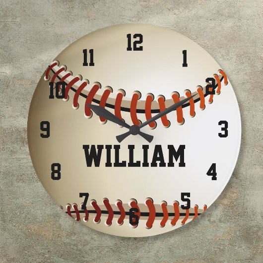 Personalized Custom Name Baseball Large Clock ラージ壁時計