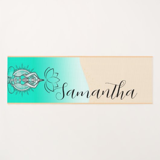 Personalized Custom Name boho meditation  ヨガマット (正面(横))