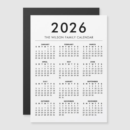 Personalized Custom Name Calendar 2027 (正面/裏面)