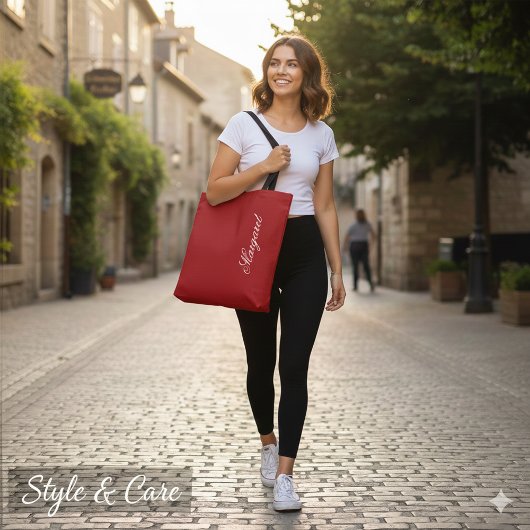 Personalized Custom Name Designer Christmas Red トートバッグ