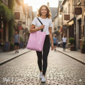 Personalized Custom Name Designer Light Pink トートバッグ