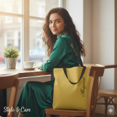 Personalized Custom Name Designer Metallic Gold トートバッグ