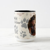 Personalized Custom Name Dog Love ツートーンマグカップ (中央)