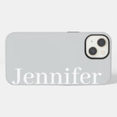 Personalized Custom Name Simple Elegant Light Grey iPhoneケース (裏面横)