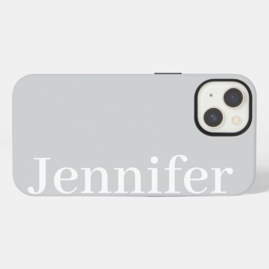 Personalized Custom Name Simple Elegant Light Grey iPhoneケース (裏面横)