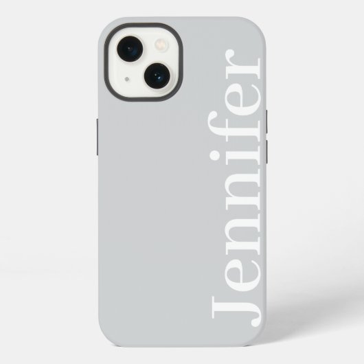 Personalized Custom Name Simple Elegant Light Grey iPhoneケース (裏面)