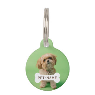 Personalized Custom Pet Dog Photo And Text Picture ペット　ネームタグ