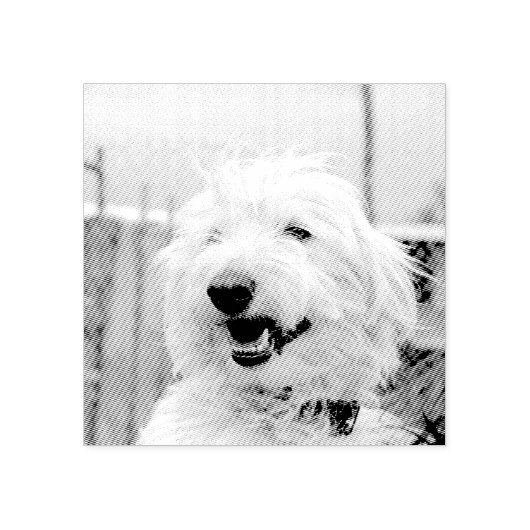 Personalized Custom Pet Photo Etched Style ラバースタンプ (インプリント)