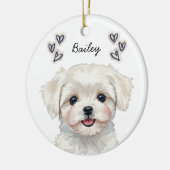 Personalized Custom Pet Photo Name Keepsake セラミックオーナメント (左)