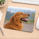 Personalized Custom Photo And Dog Name マウスパッド<br><div class="desc">Cute, simple mouse pad with option to personalize or customize with a name and photo of your choice. Unique keepsake decor gift for new parents, pet parents, or grandparents, easily customizable with a photograph of your choice.</div>